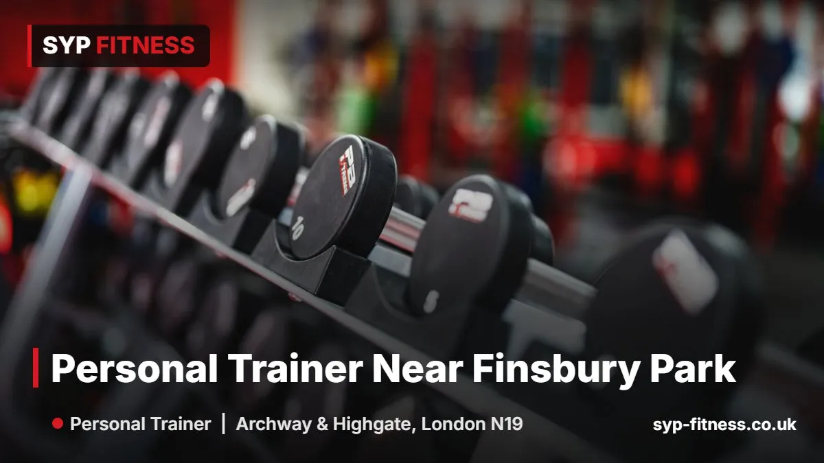 Close-up of dumbbells in a modern gym - Personal Trainer Near Finsbury Park, SYP Fitness, Archway N19