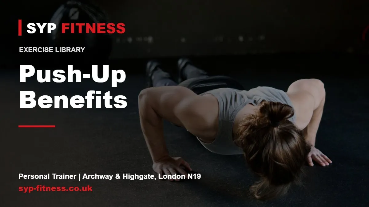 Man doing a push-up on a gym floor - Push-Up benefits, SYP Fitness personal trainer in Archway, London N19
