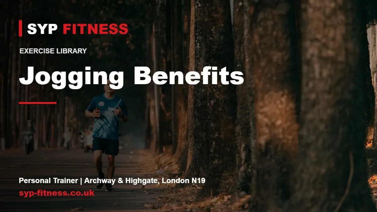 Man jogging on a tree-lined road - Jogging benefits, SYP Fitness personal trainer in Archway, London N19