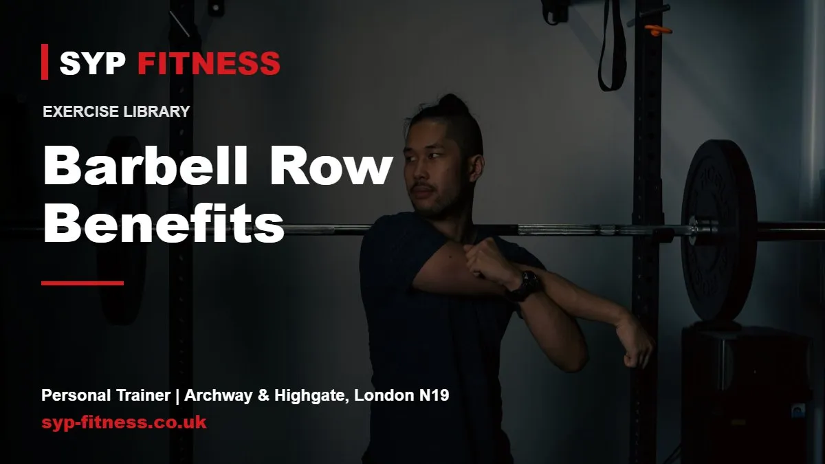 Man next to barbell equipment in a home gym - Barbell Row benefits, SYP Fitness personal trainer in Archway, London N19