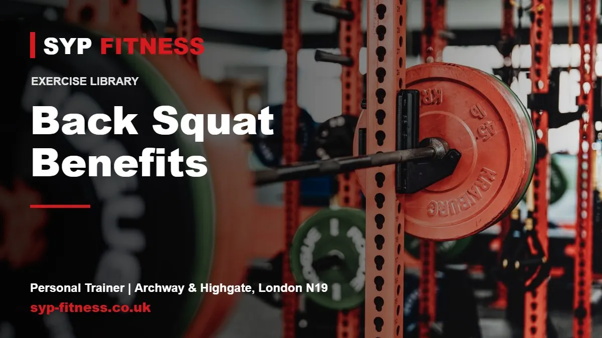 Barbell loaded with colourful weight plates - Back Squat benefits, SYP Fitness personal trainer in Archway, London N19