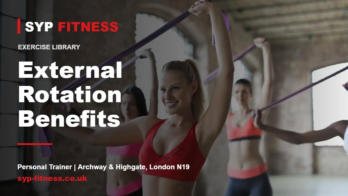 Women exercising with resistance bands - External Rotation benefits, SYP Fitness personal trainer in Archway, London N19