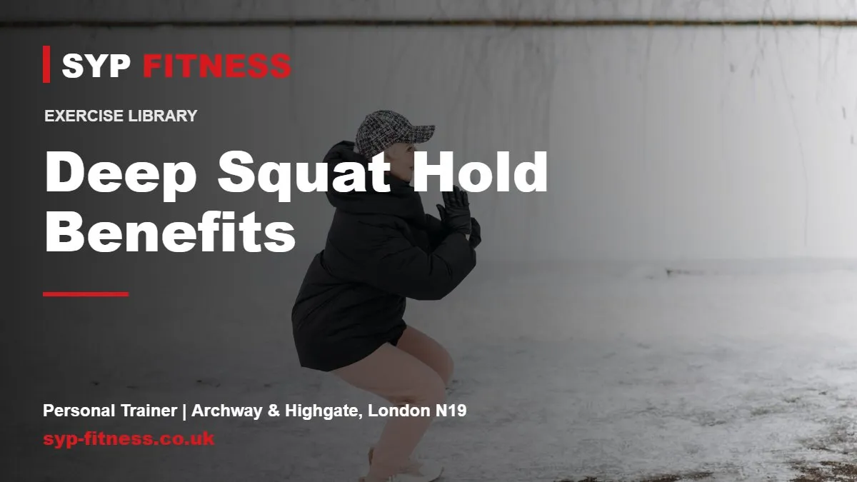 Woman doing squats outdoors in winter - Deep Squat Hold benefits, SYP Fitness personal trainer in Archway, London N19