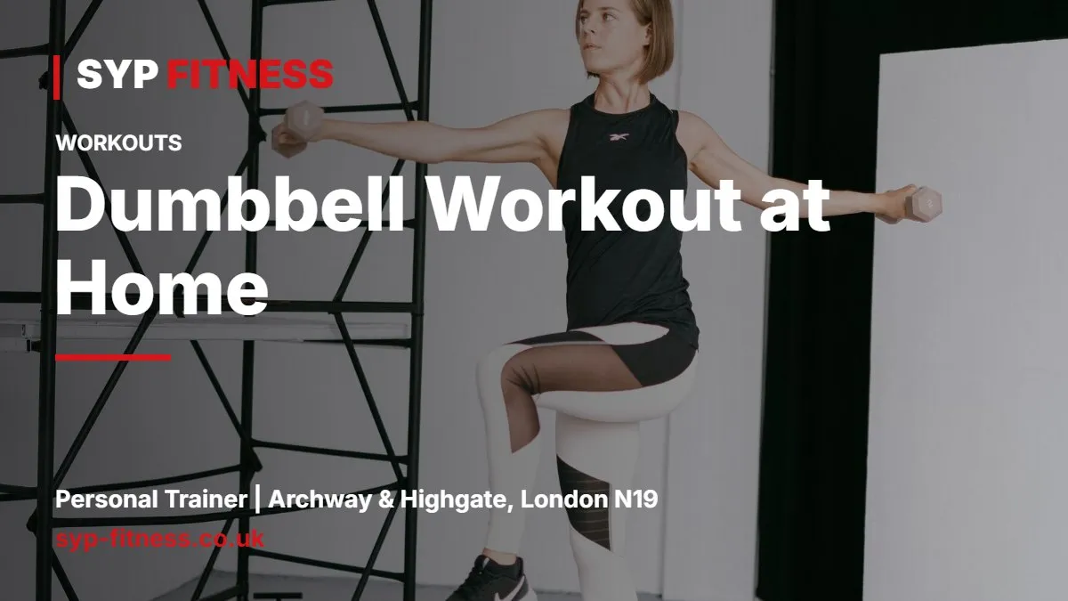 Man doing a dumbbell row at home next to a sofa - Dumbbell Workout at Home: Full Body Plan With One Pair, SYP Fitness personal trainer Archway N19