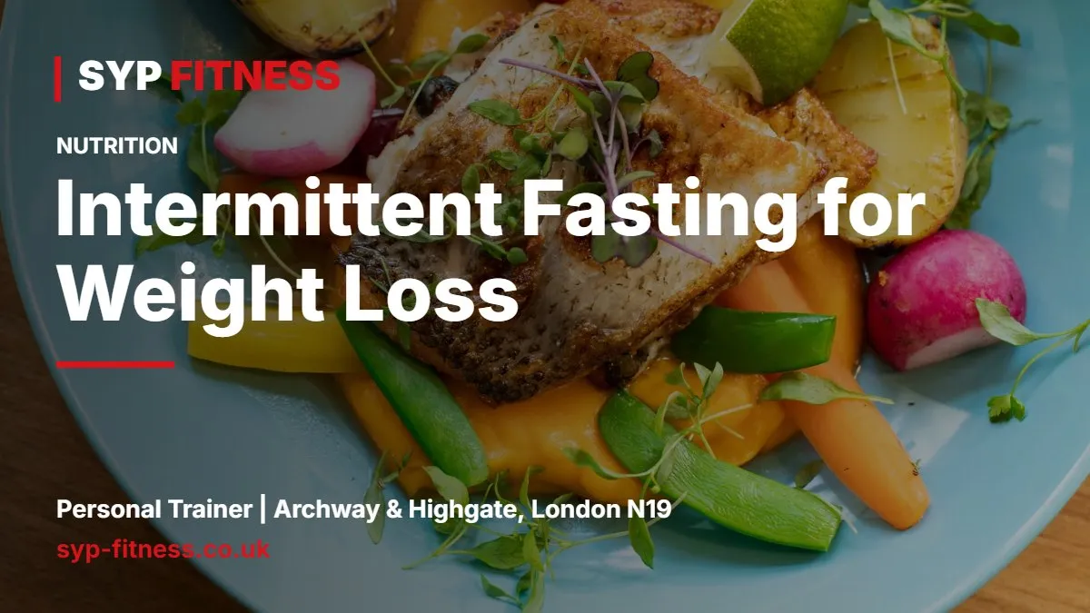 Clock on a kitchen table beside a plate of eggs, salad and a black coffee - Intermittent Fasting for Weight Loss: Does It Really Work?, SYP Fitness personal trainer Archway N19