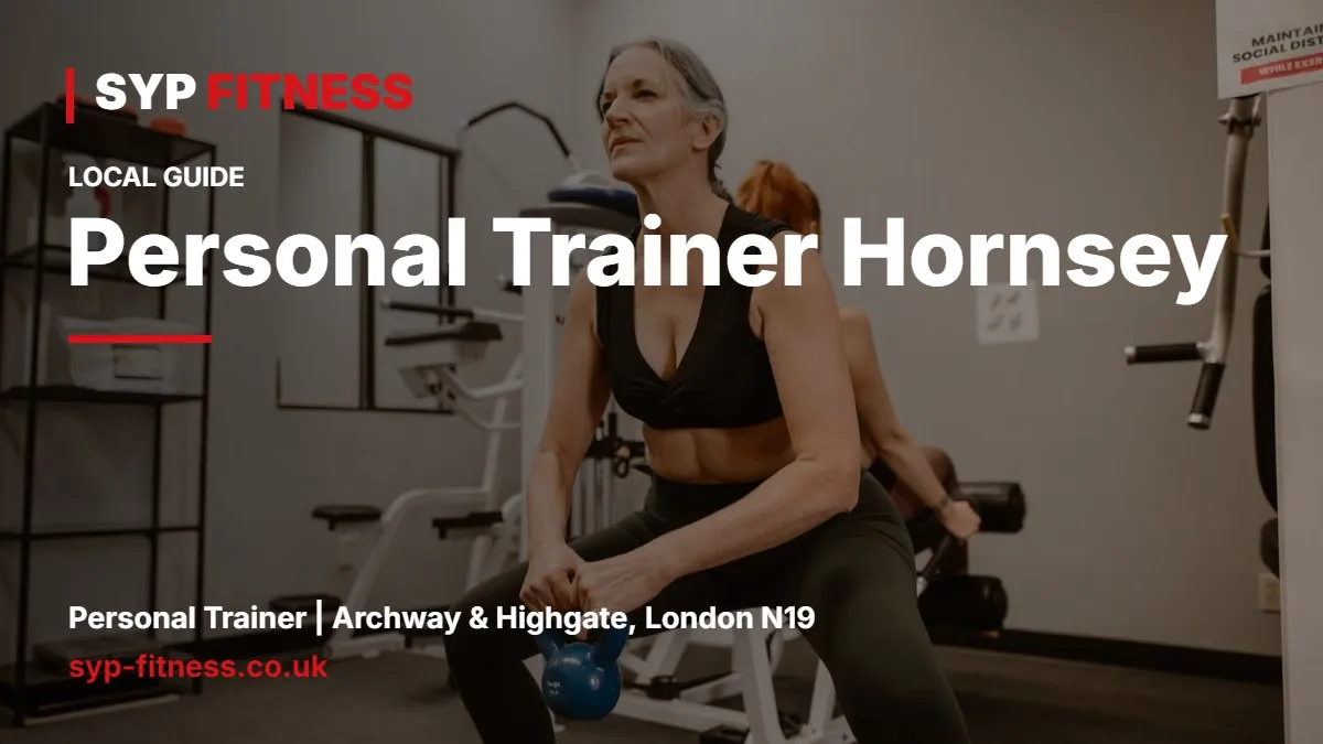 Woman doing a goblet squat with a kettlebell beside her coach in a small studio - Personal Trainer Hornsey: A Realistic Training Week From N8, SYP Fitness personal trainer Archway N19