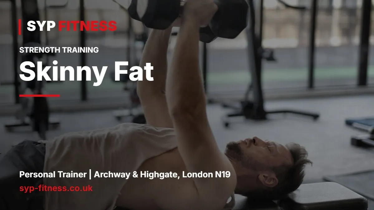 Young man lifting a dumbbell during a strength training session - Skinny Fat: What It Means and How to Fix It With Strength, SYP Fitness personal trainer Archway N19