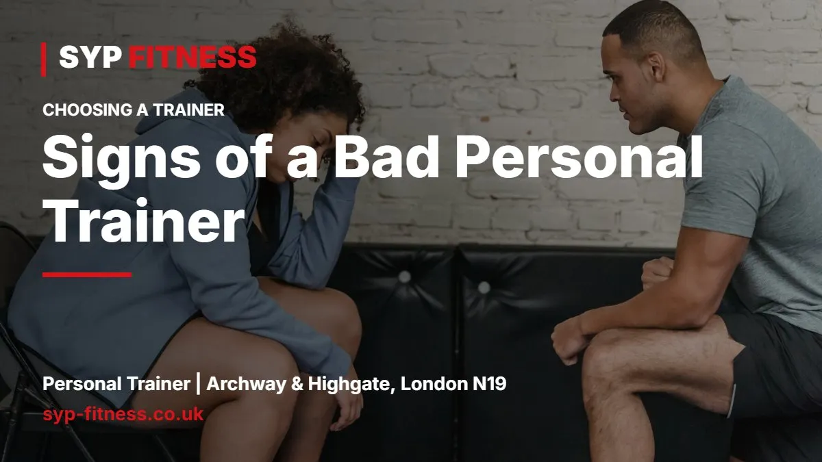 Bored client waiting while a trainer looks at a phone in a gym - Signs of a Bad Personal Trainer and When to Switch, SYP Fitness personal trainer Archway N19