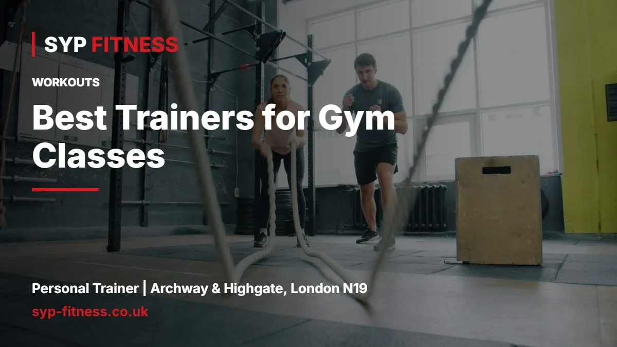 Two adults doing a battle ropes workout in a gym - Best Trainers for Gym Classes: HIIT, Circuits and Spin, SYP Fitness personal trainer Archway N19