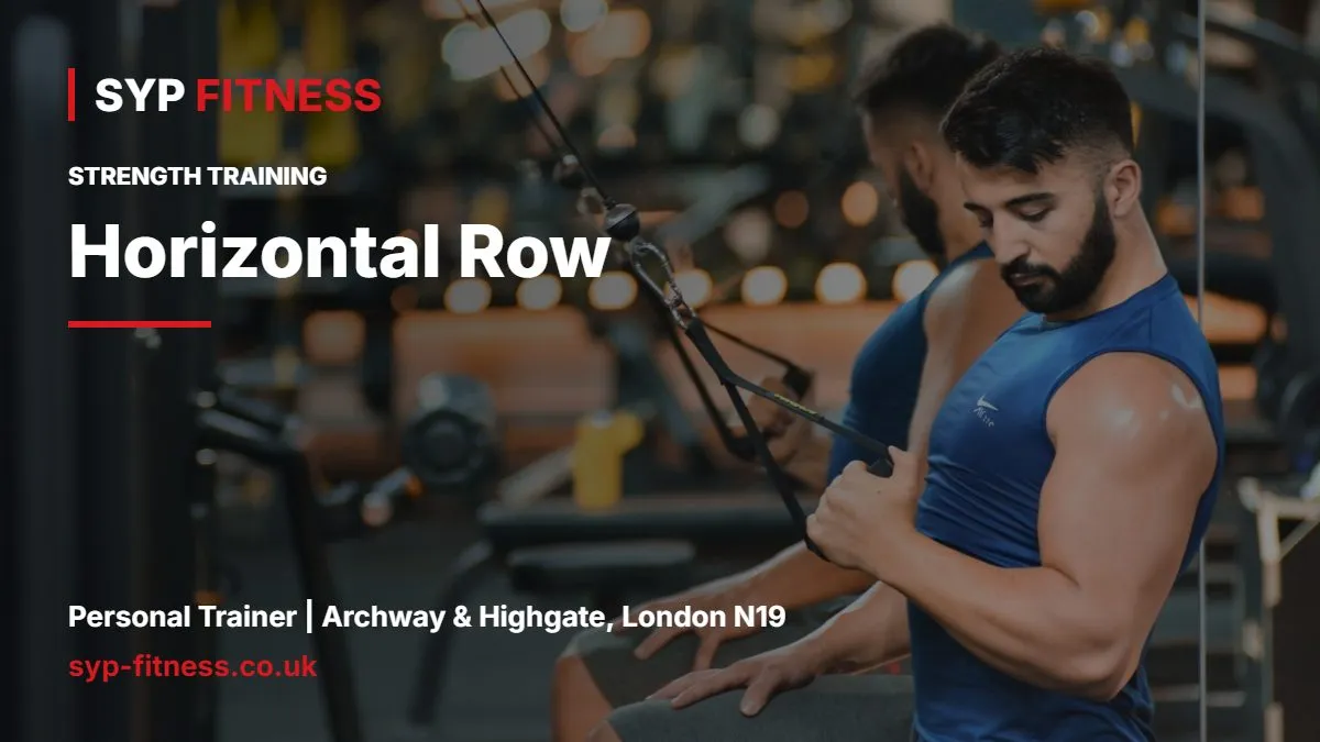 Man doing a cable row in a gym - Horizontal Row: Variations, Muscles and How It Differs, SYP Fitness personal trainer Archway N19