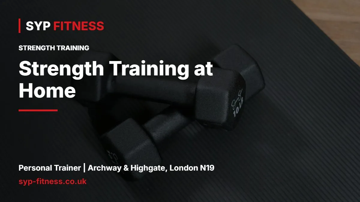 Pair of dumbbells on a yoga mat - Strength Training at Home: Get Stronger With Little Kit, SYP Fitness personal trainer Archway N19