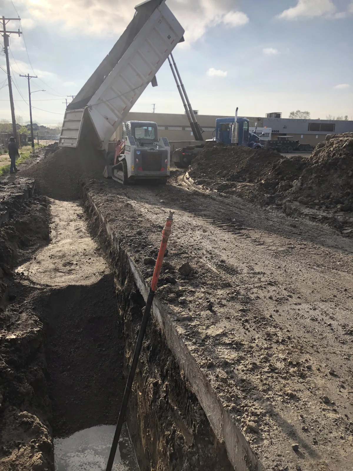 major excavation for city main water line in Clarkston