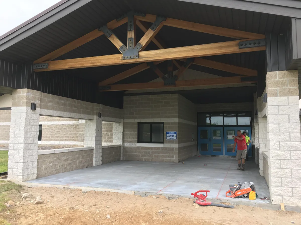 concrete porch entrance in Hale Michigan