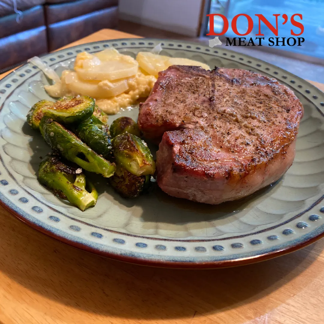 porterhouse steak and baked potao