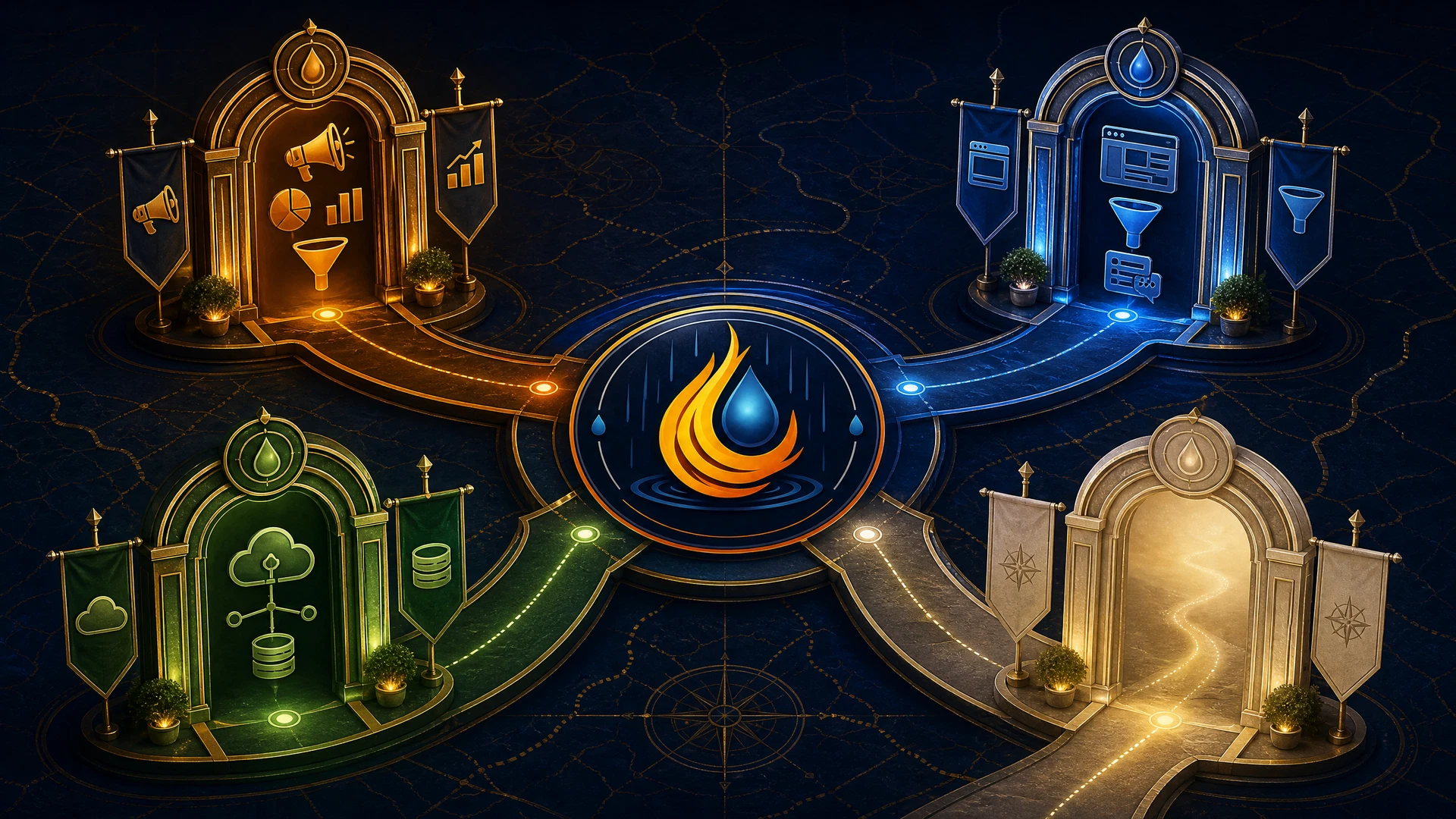 Live Free 7 connected ventures and directory paths visual
