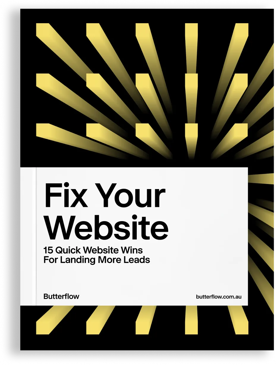 Butterflow Ebook Cover, fix your website 