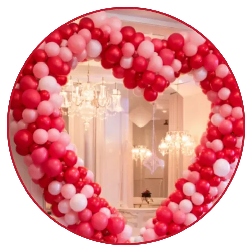 Heart-shaped balloon arches & garlands