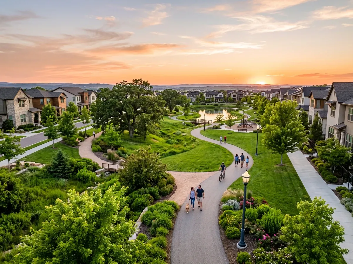 Sunset view over rural landscape and foothill community in Clovis, CA