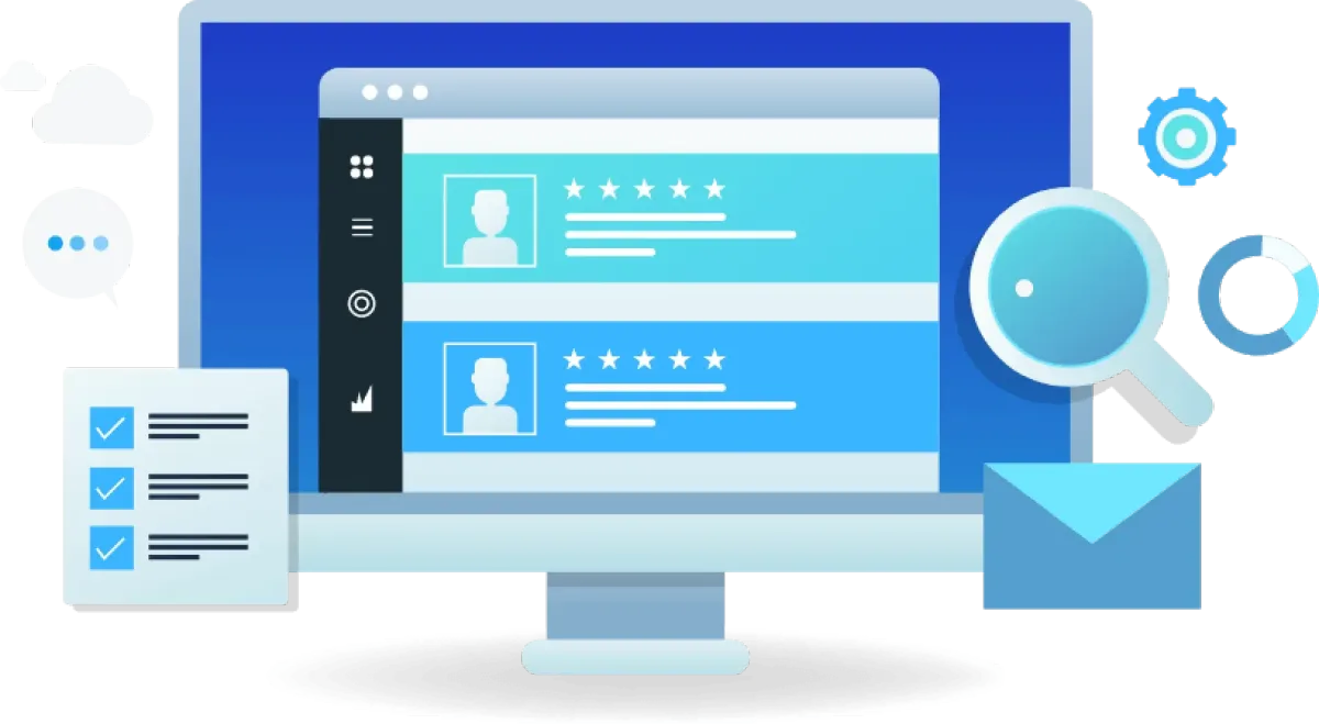Illustratie van online cliëntenbeheer en marketingautomatisering voor coaches en behandelaars