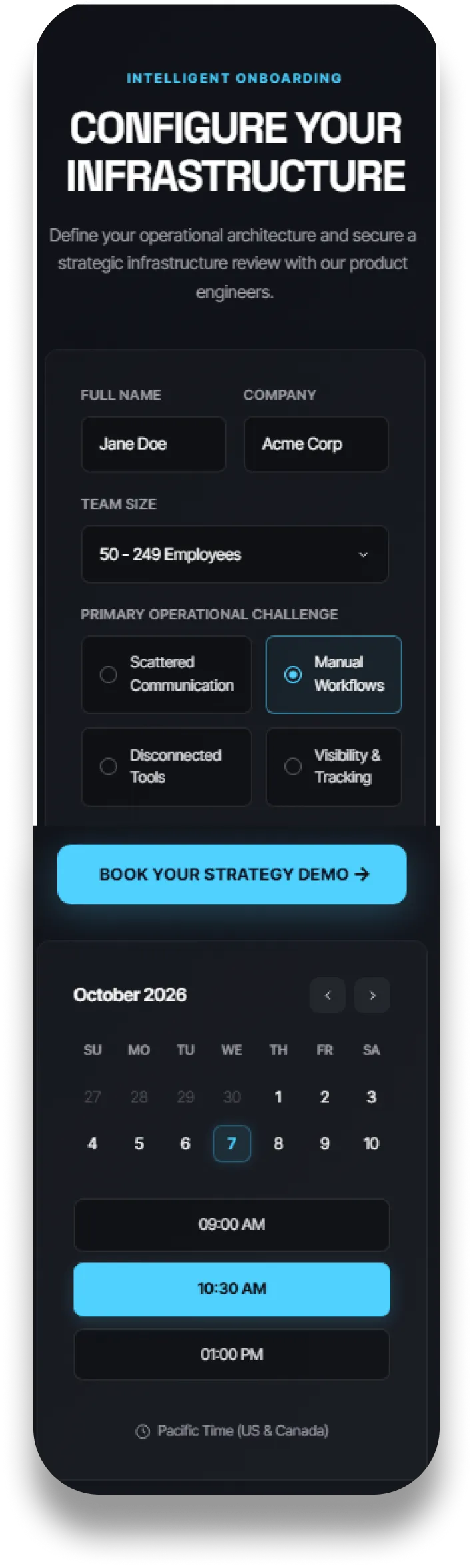 Booking Page Showcase