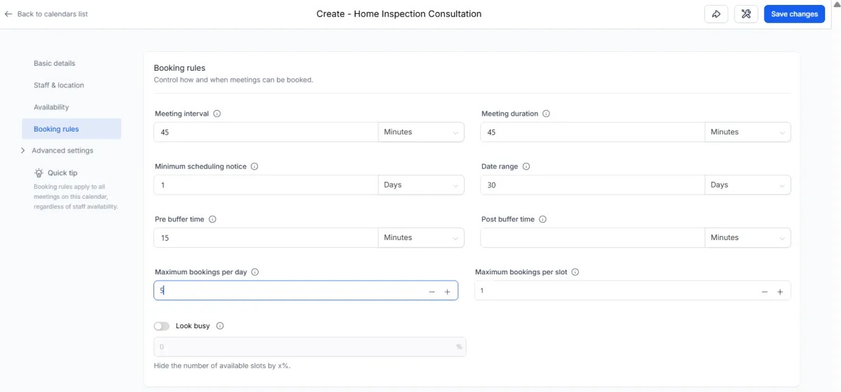 Calendar Dashboard Screenshot