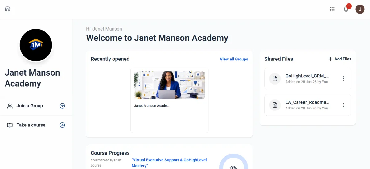 Client Portal & Course Creation