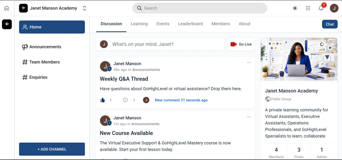 Course Lessons Screenshot