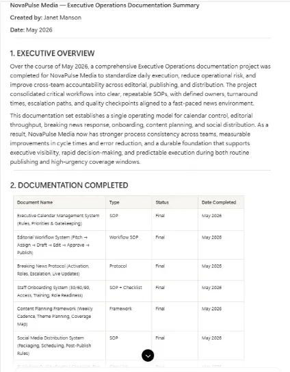 Executive Documentation Page 2