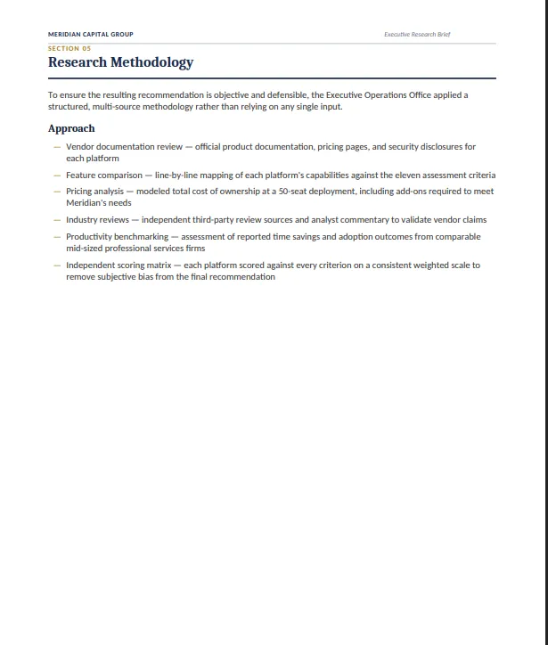 Research Brief Methodology Page