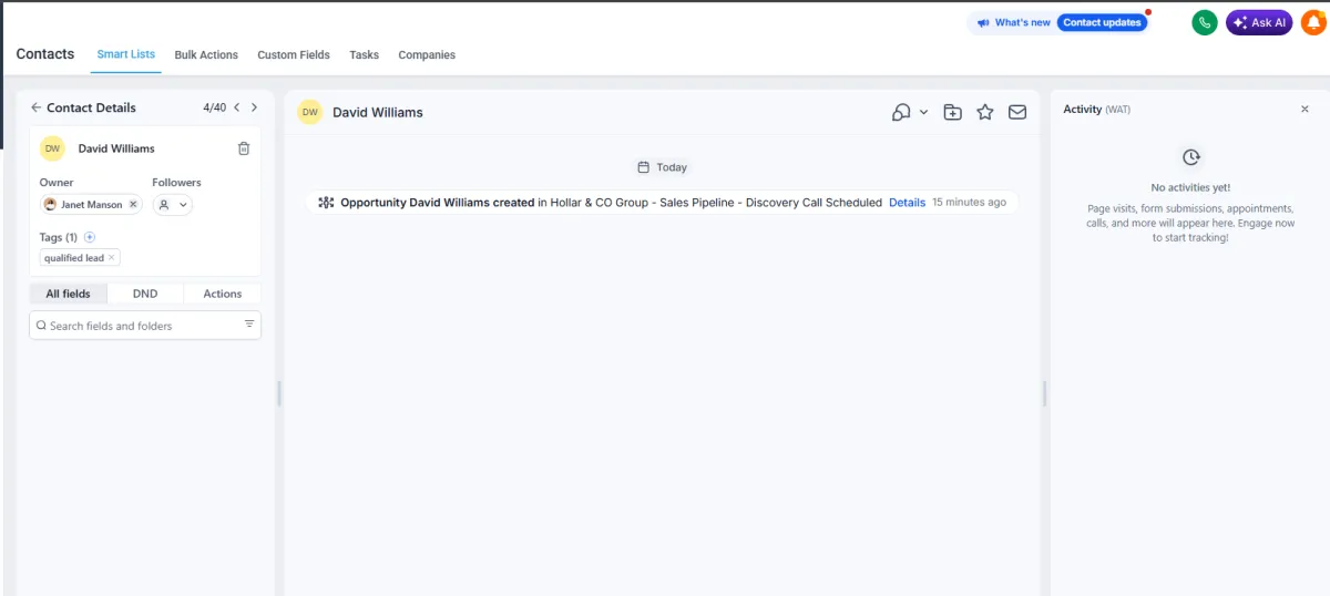 CRM Contact Screenshot
