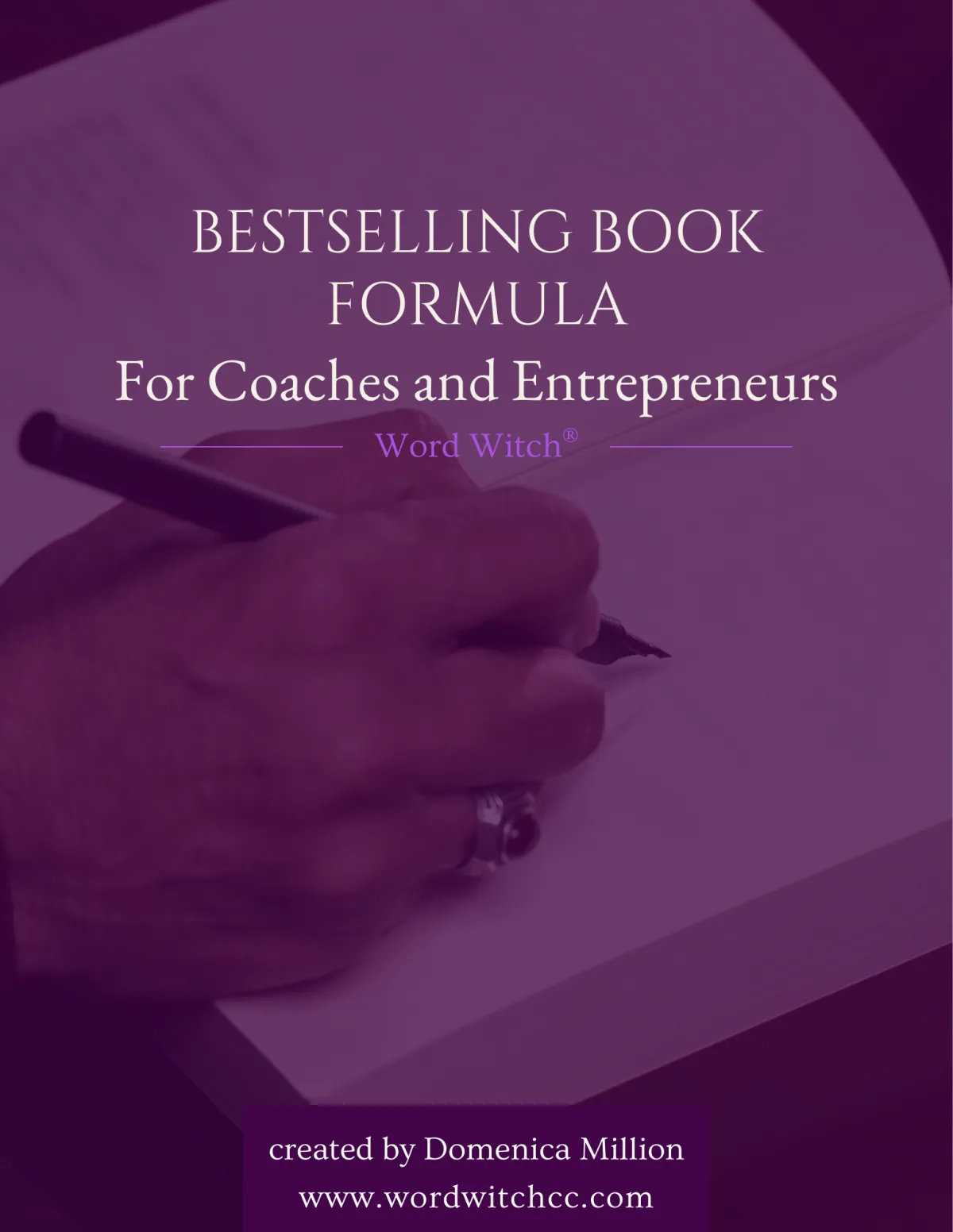 Bestselling ook Formula book cover. A woman's hand writes on a notebook with a fountain pen.