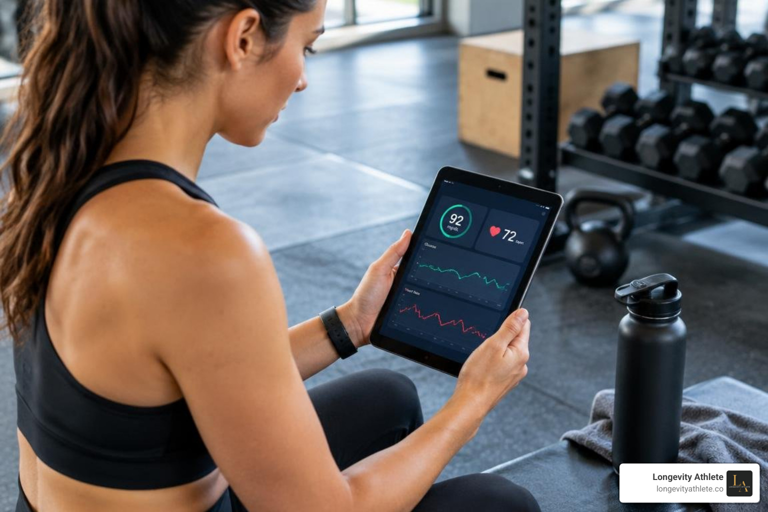 athlete reviewing biomarker dashboard