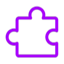 one purple outlined puzzle piece icon