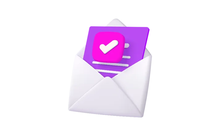3d illustration email envelope icon with notification new message