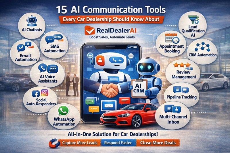 AI tools for car dealerships with CRM, chatbots and automation by RealDealerAI