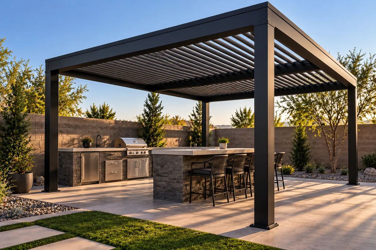 Steel carport installed on a New Mexico high desert property