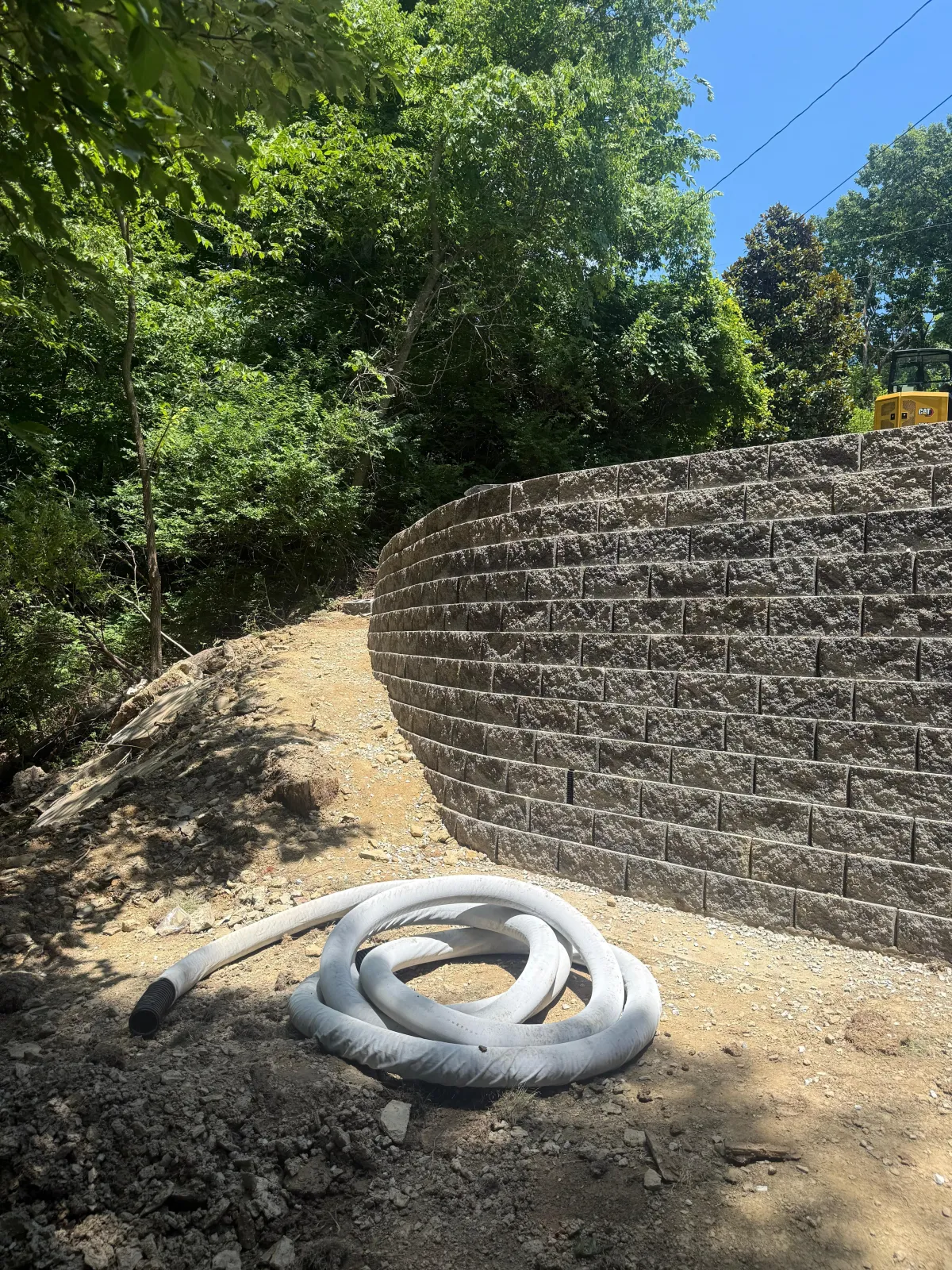 Retaining wall project in Jeffersonville, Indiana