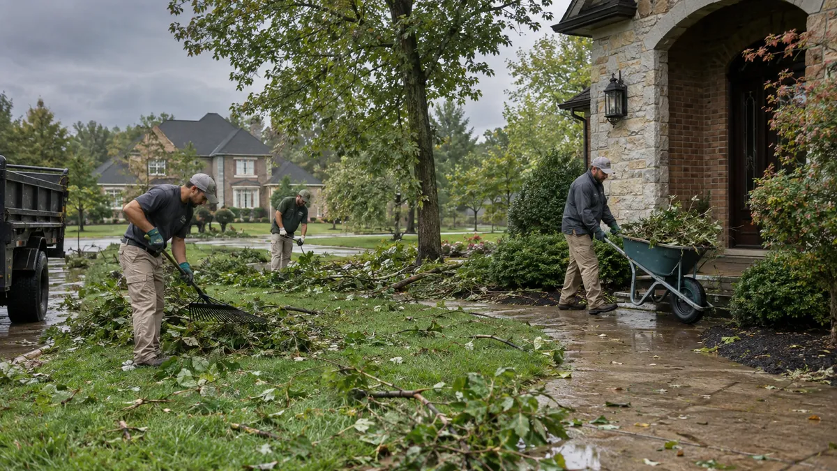 Storm damage landscaping Louisville