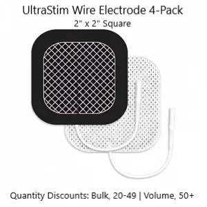 2" x 2" Square UltraStim Wire Electrode 4-Pack