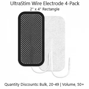 2" x 4" Rectangle UltraStim Wire Electrode 4-Pack