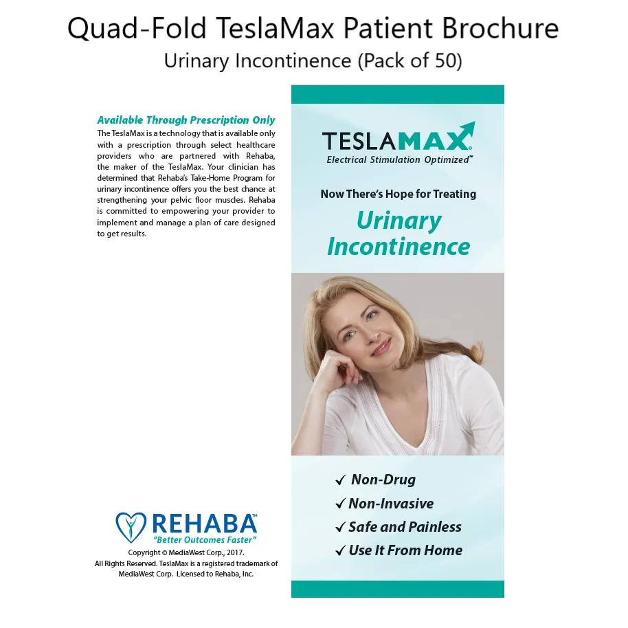 Quad-Fold TeslaMax Patient Brochure, Urinary Incontinence (50PK)