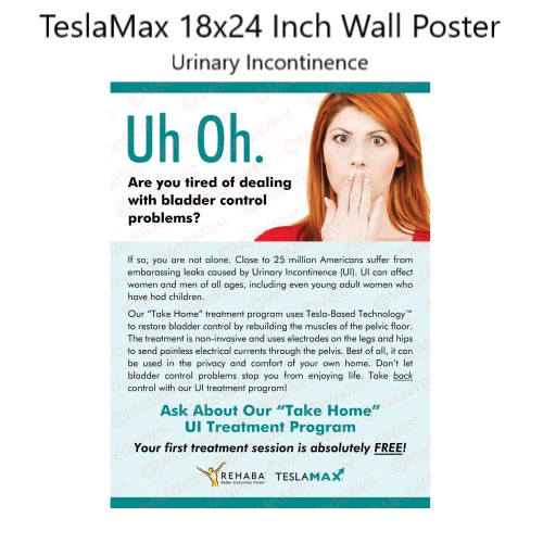 TeslaMax 18x24 Inch Wall Poster, Urinary Incontinence