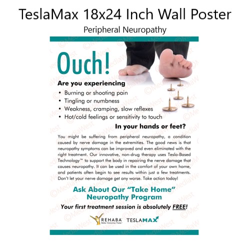 TeslaMax 18x24 Inch Wall Poster, Peripheral Neuropathy