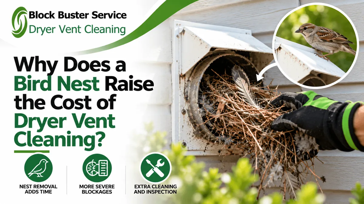 Why Does a Bird Nest Raise the Cost of Dryer Vent Cleaning?