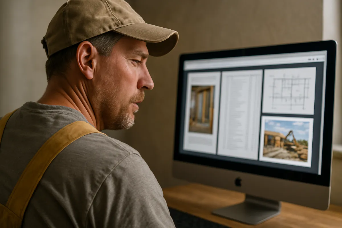 Construction materials and debris on a floor