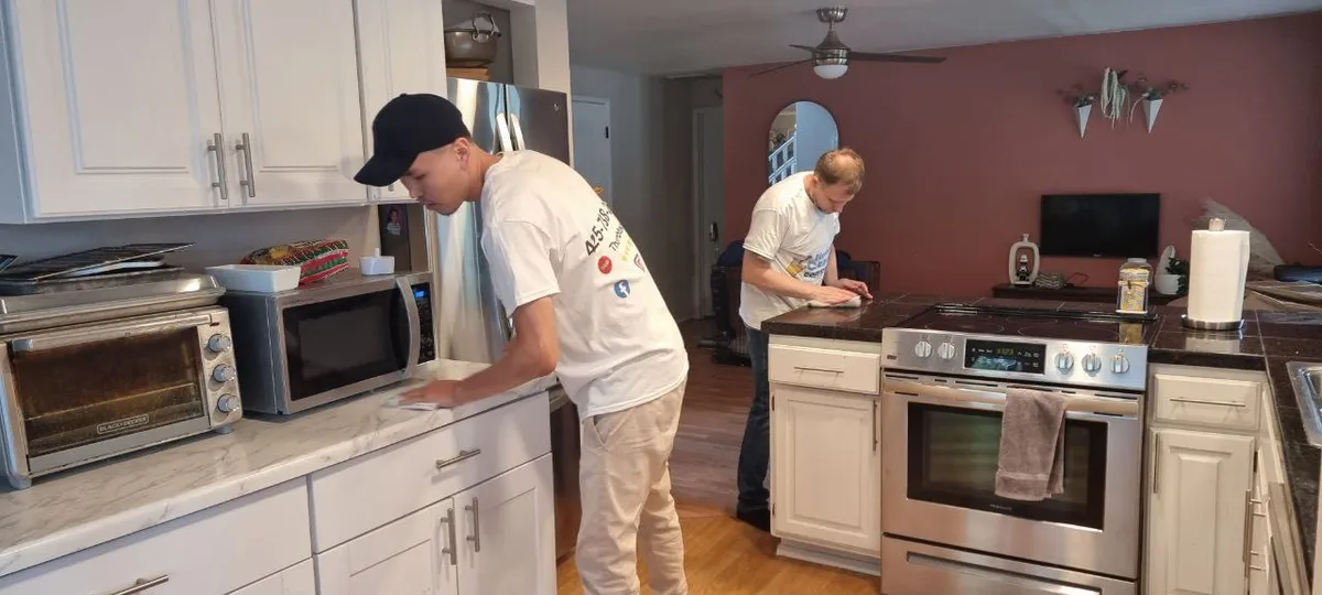 Clean kitchen after a professional house cleaning in Washington