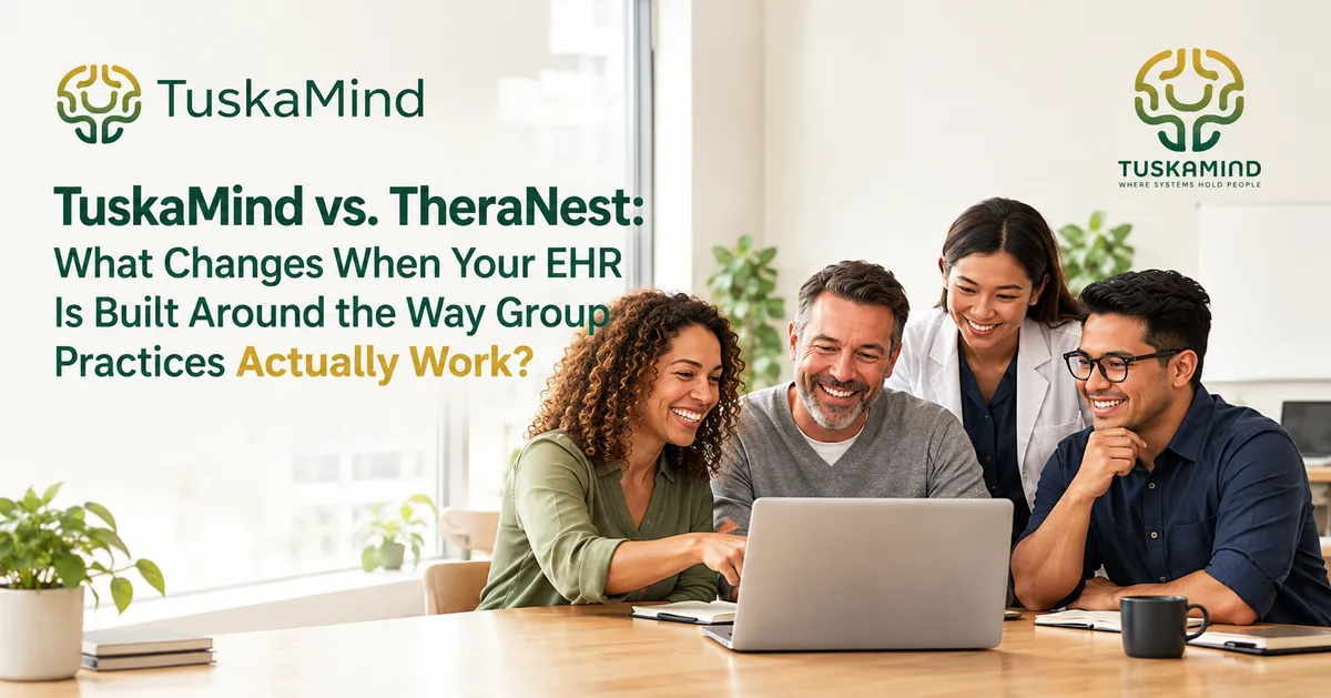 group of therapist working on a laptop