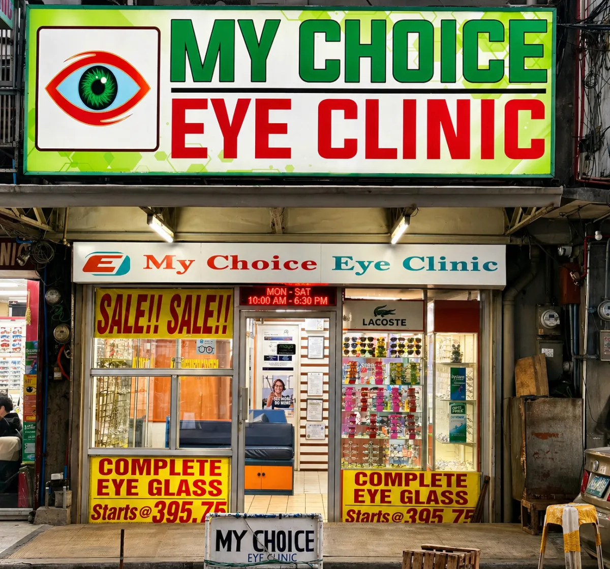 A warm, professional team of licensed optometrists outside My Choice Eye Clinic