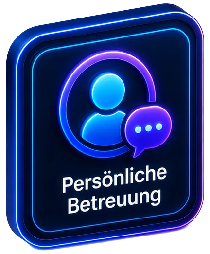 Futuristisches Icon für persönliche Betreuung und direkten Ansprechpartner