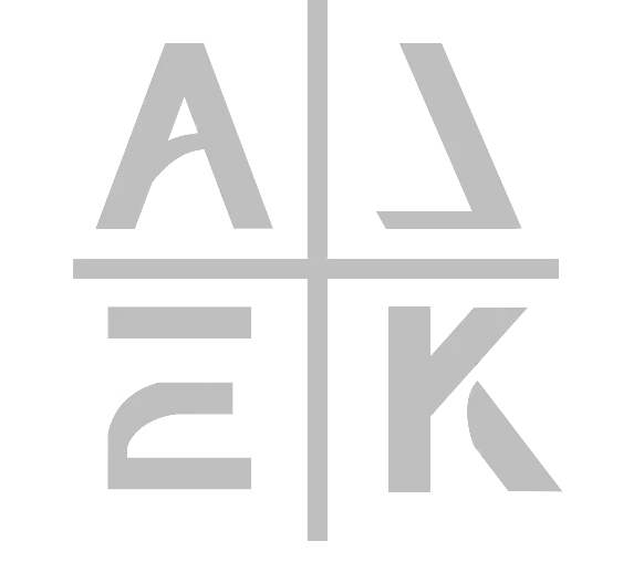 Alek the Saint tattoo logo – minimalist geometric design with abstract letters A, L, E, and K – professional tattoo artist branding in Escondido, California.